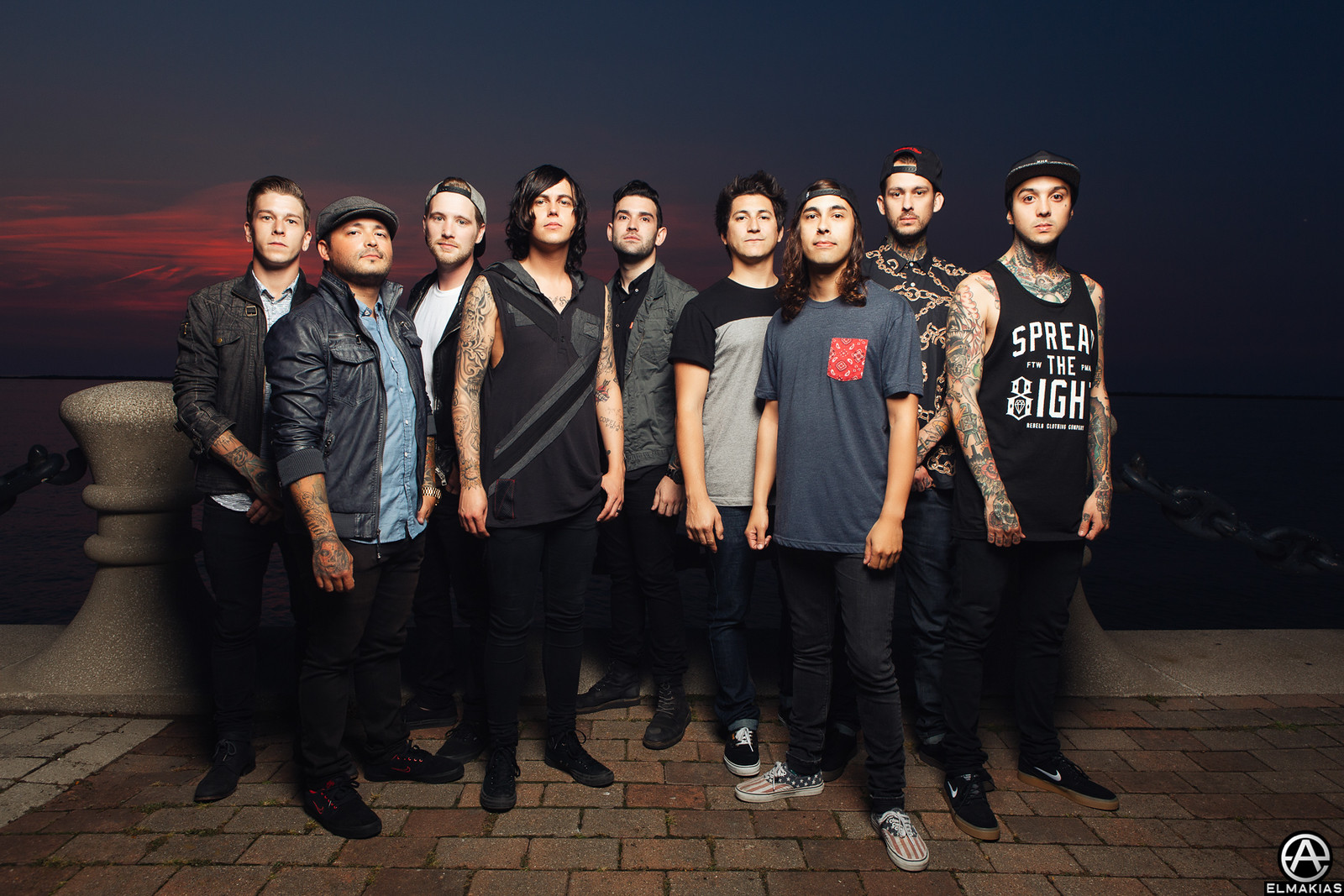 Pierce The Veil and Sleeping with Sirens final press photo from The World Tour shoot