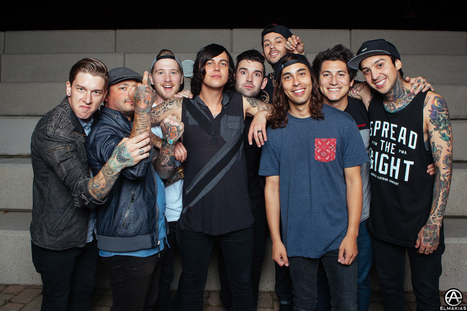 Pierce The Veil and Sleeping with Sirens candid photo from The World Tour shoot