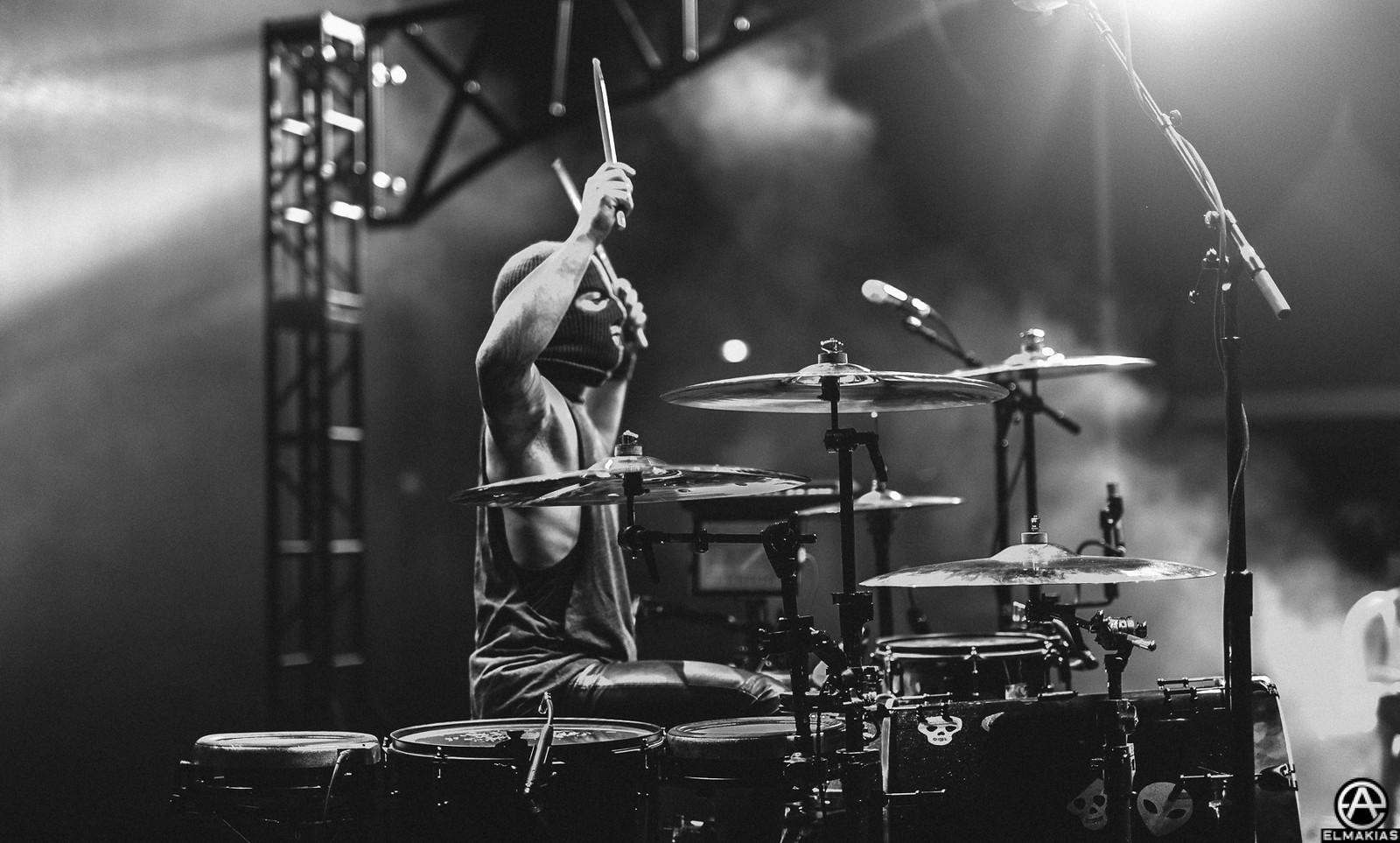 Josh Dun of Twenty One Pilots live at Life Is Beautiful Festival 2015 by Adam Elmakias