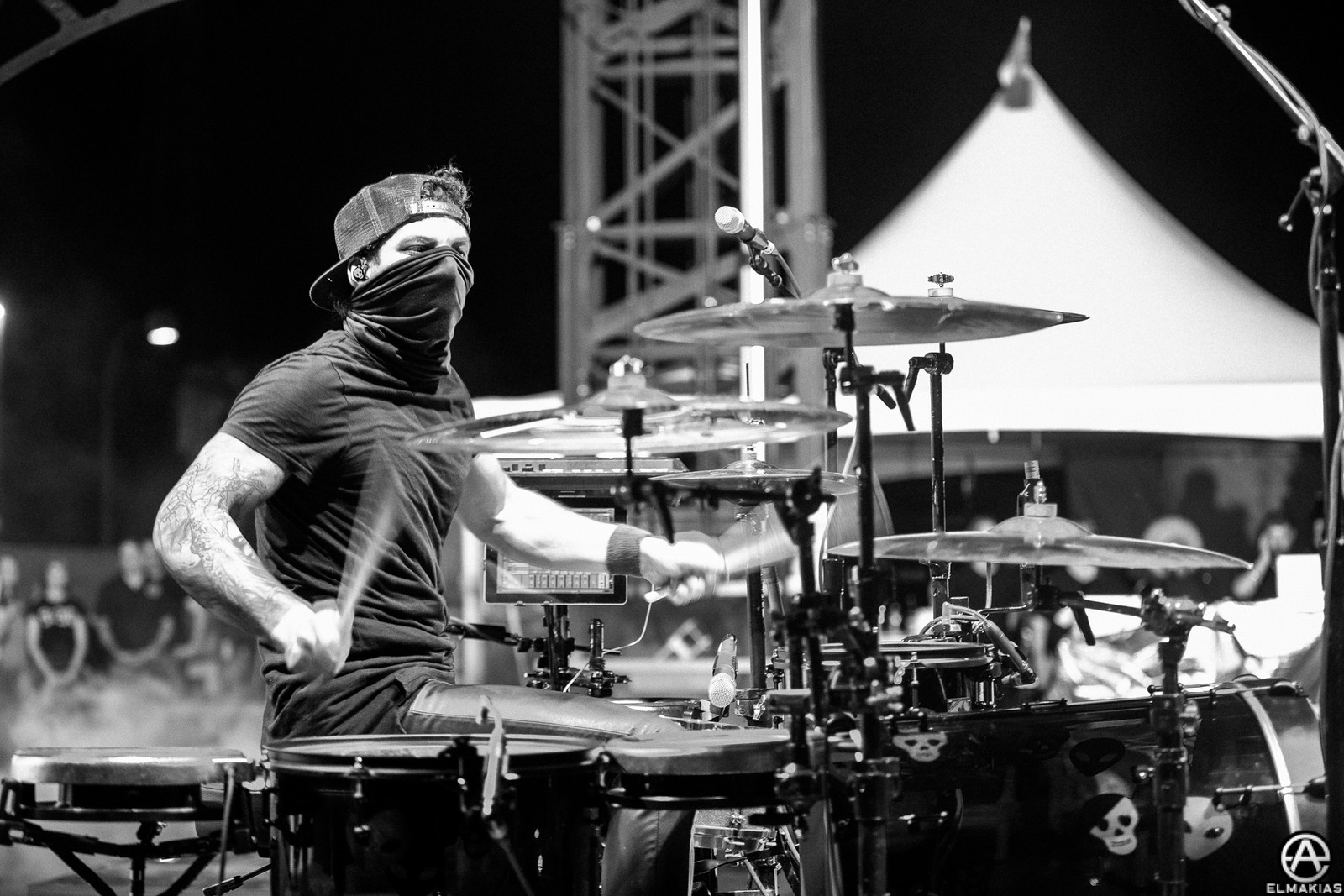 Josh Dun of Twenty One Pilots live at Life Is Beautiful 2015 Festival by Adam Elmakias
