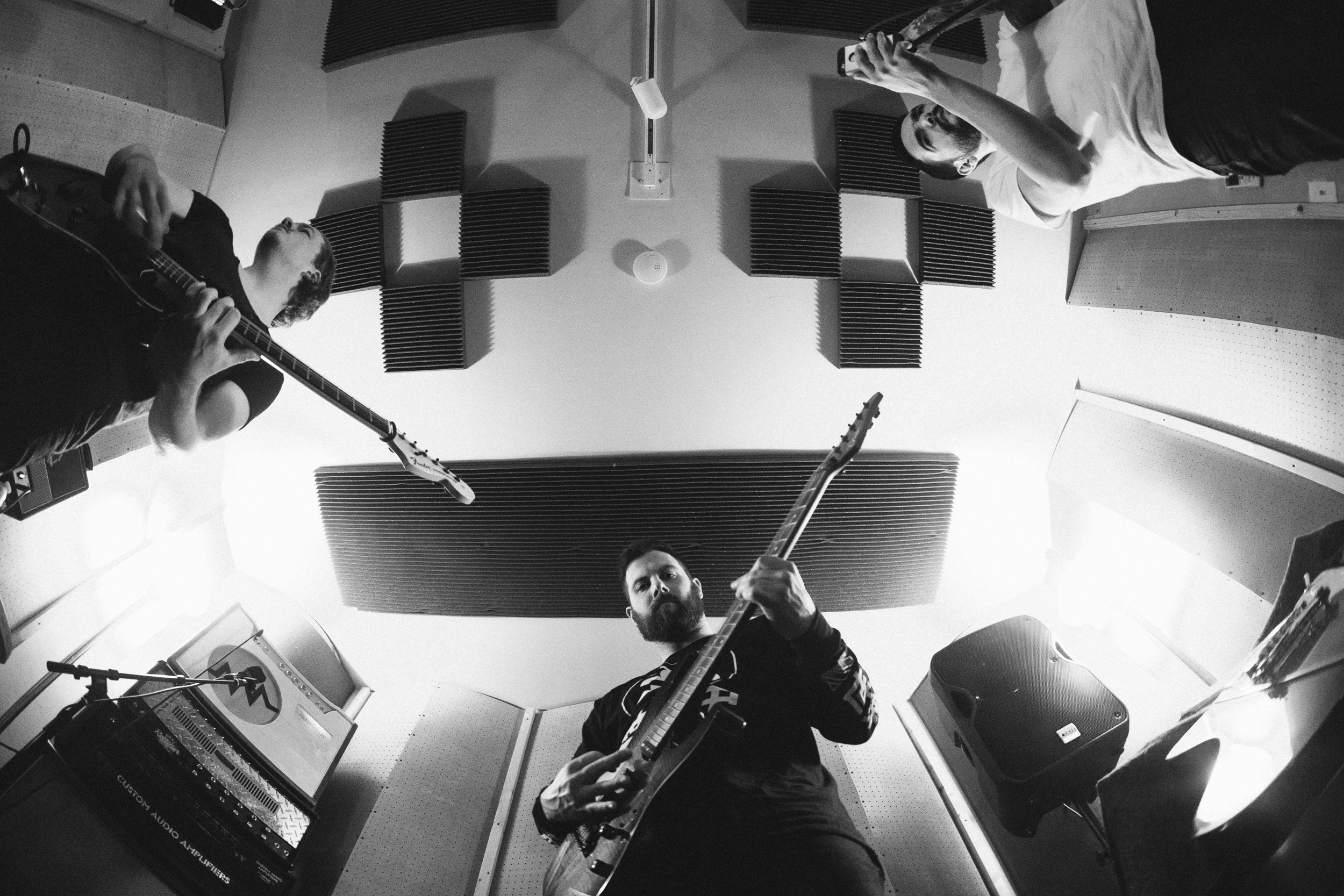 Kevin in stduio with Jeremy and Cody - A Day To Remember in Studio