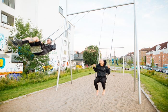Swings at a park, classically OOF